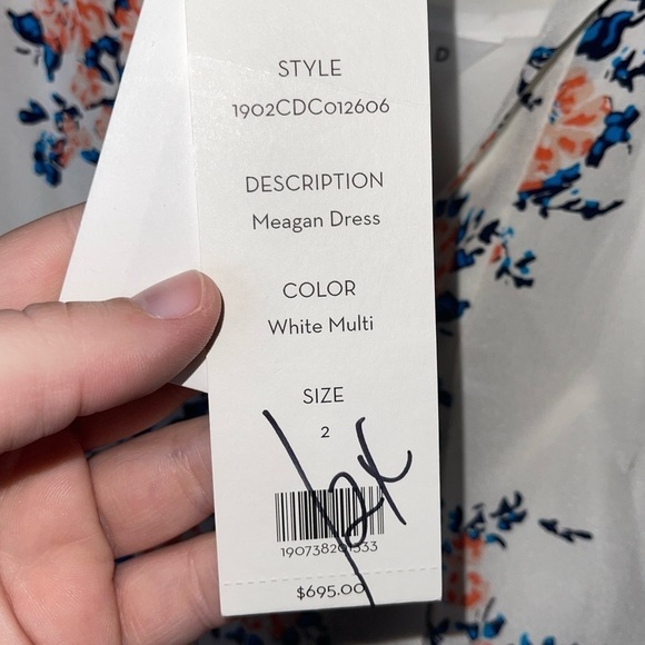 NWT VERONICA BEARD 100% Silk White Floral Meagan Midi Dress Size 2 - Picture 9 of 10